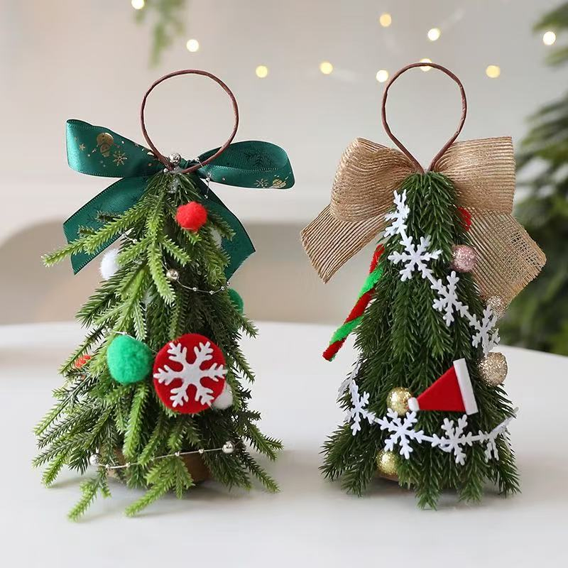 Mini Desktop Christmas Tree Ornament Christmas Scene Pendant Decoration