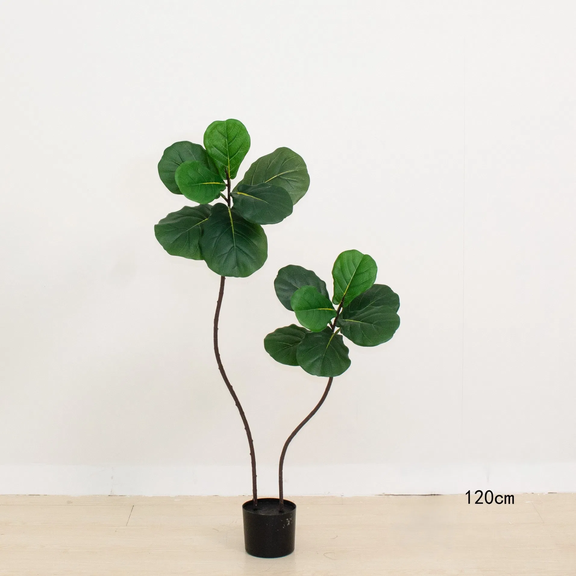 Artificial Nordic Style White Edge Fiddle Leaf Fig Plastic/EVA Material Floor Display Home Office Decoration