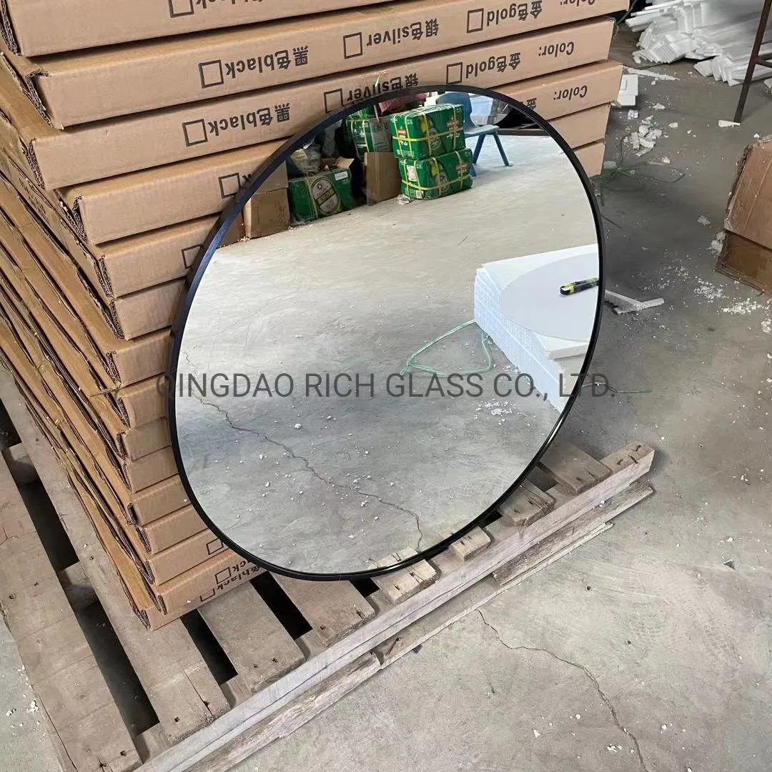 4 5 6mm Clear,Tinted Frameless Round Rectangle Oval Shape Clear Tinted Edge Beveled Round Edge Aluminum Mirror Silver Mirror for Bathroom,Living Room Decorative