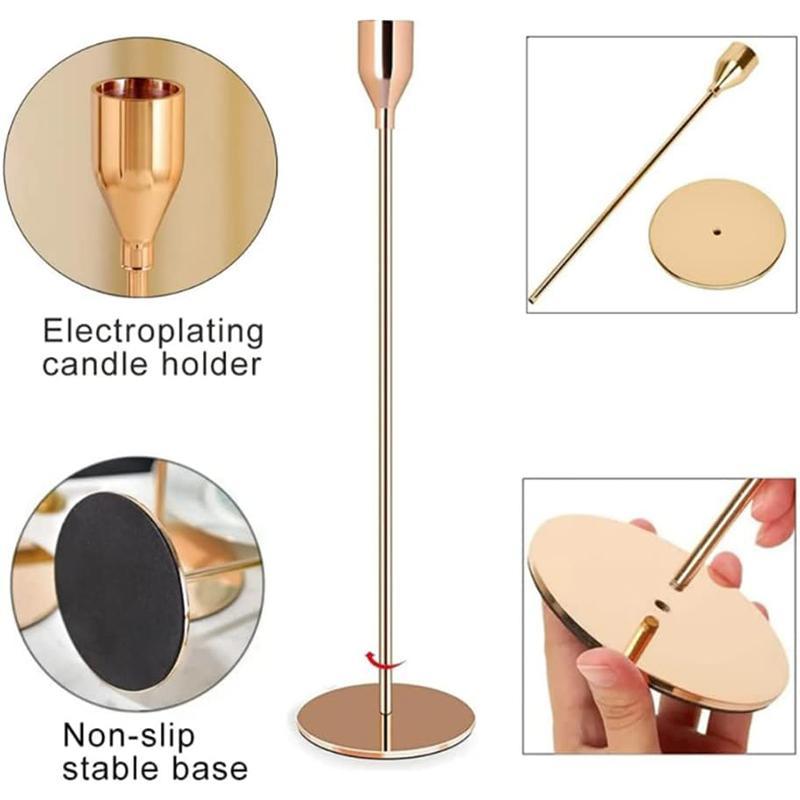 High Density Tall Centerpiece Stands Iron Candle Holders for Weddings Decorative Candle Stands Church Candle Holder Black Candlestick Holders Floor Standing