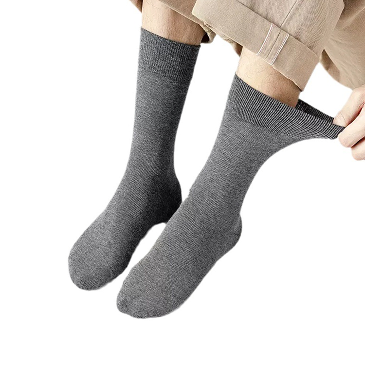Seasonal Plus Big Size 45-50 Solid Color Sweat-Absorbing Cotton Men's Grip Socks