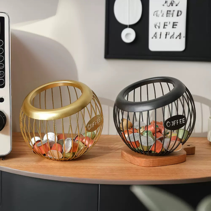 Wholesale Nordic Style Ironwork Food Candy Snack Desk Storage Cup Box Modern Luxury Home Coffee Shop Decoration Items Accesscories for Italian Craft Decor