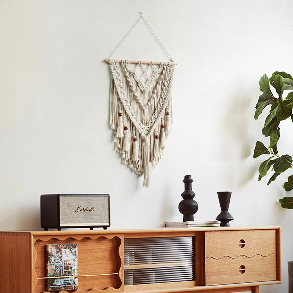 Macrame Wall Hanging Boho Woven Tapestry Tassel Home Room Decor Mi29365