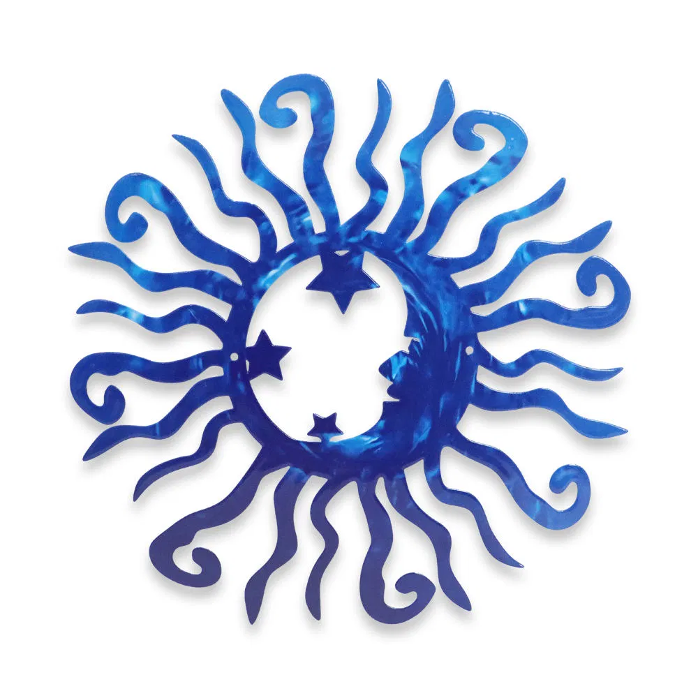 Wacky Sun and Moon Metal Wall Art Waterproof Ornament Craft Home Decor