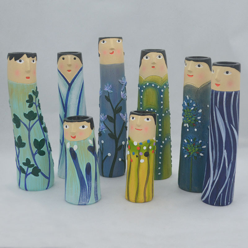 Bohemian Family Face Vase Handmade Vase Home Furnishings Resin Crafts