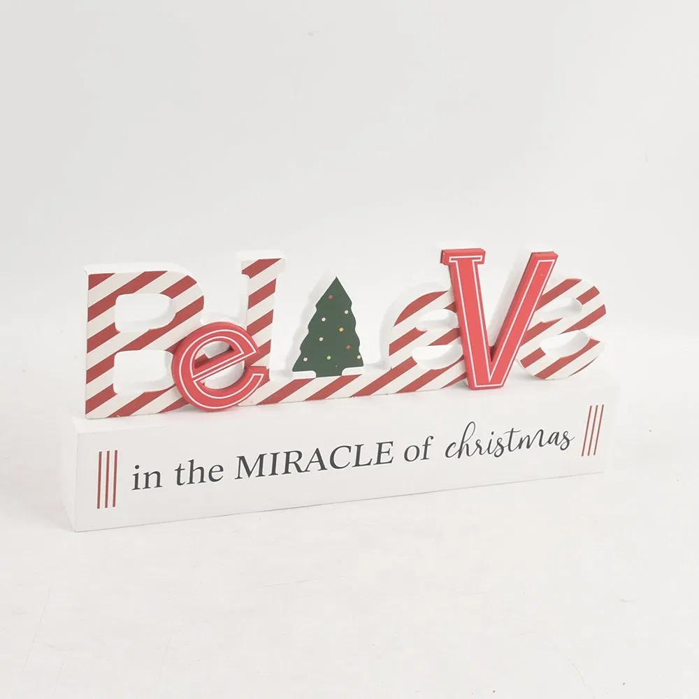 2025 New Arrival Christmas Sign Letter Solid Wood Tabletop Ornament for Home Decor