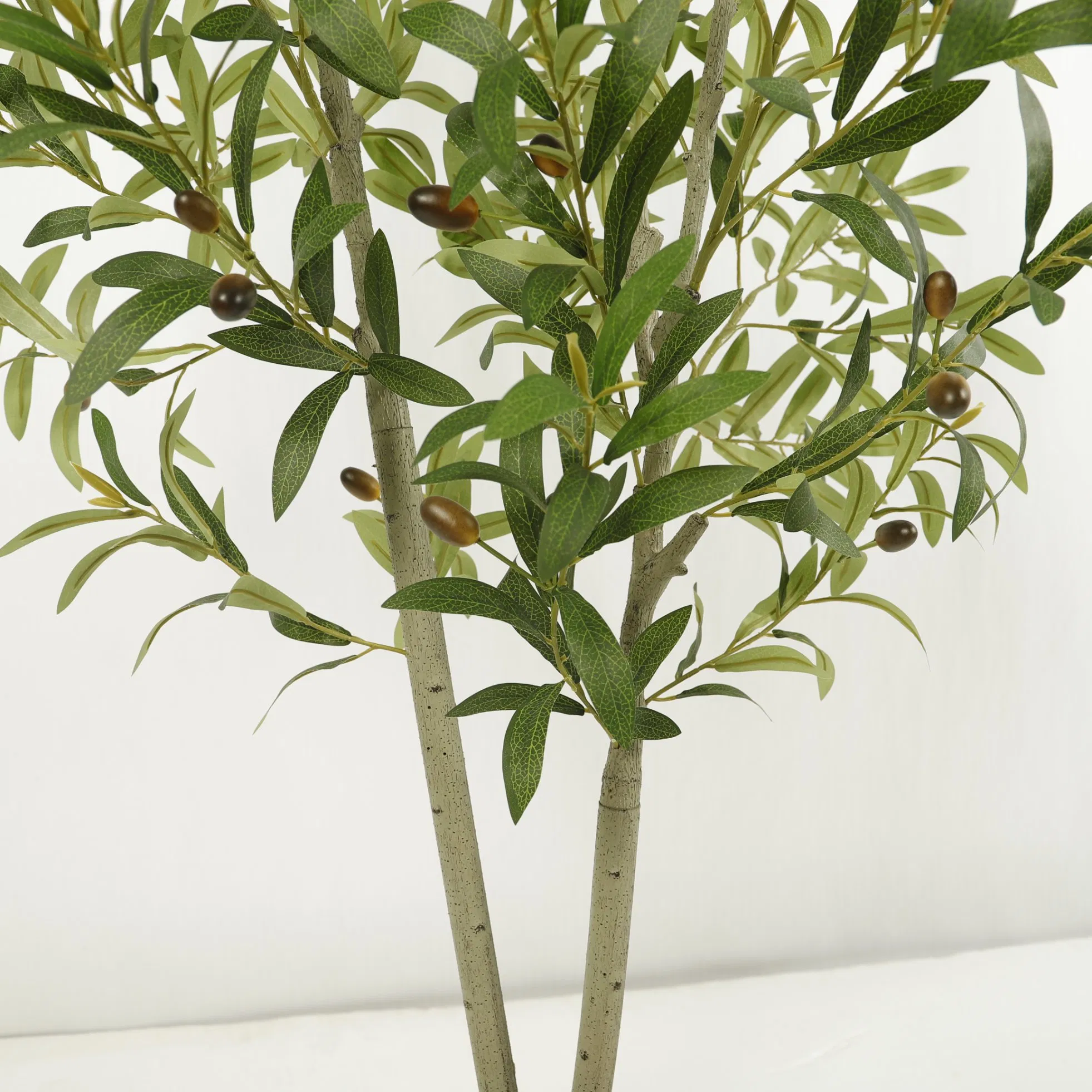 Nordic Style Artificial Olive Tree Plastic Pot for Home Interior Window Decoration