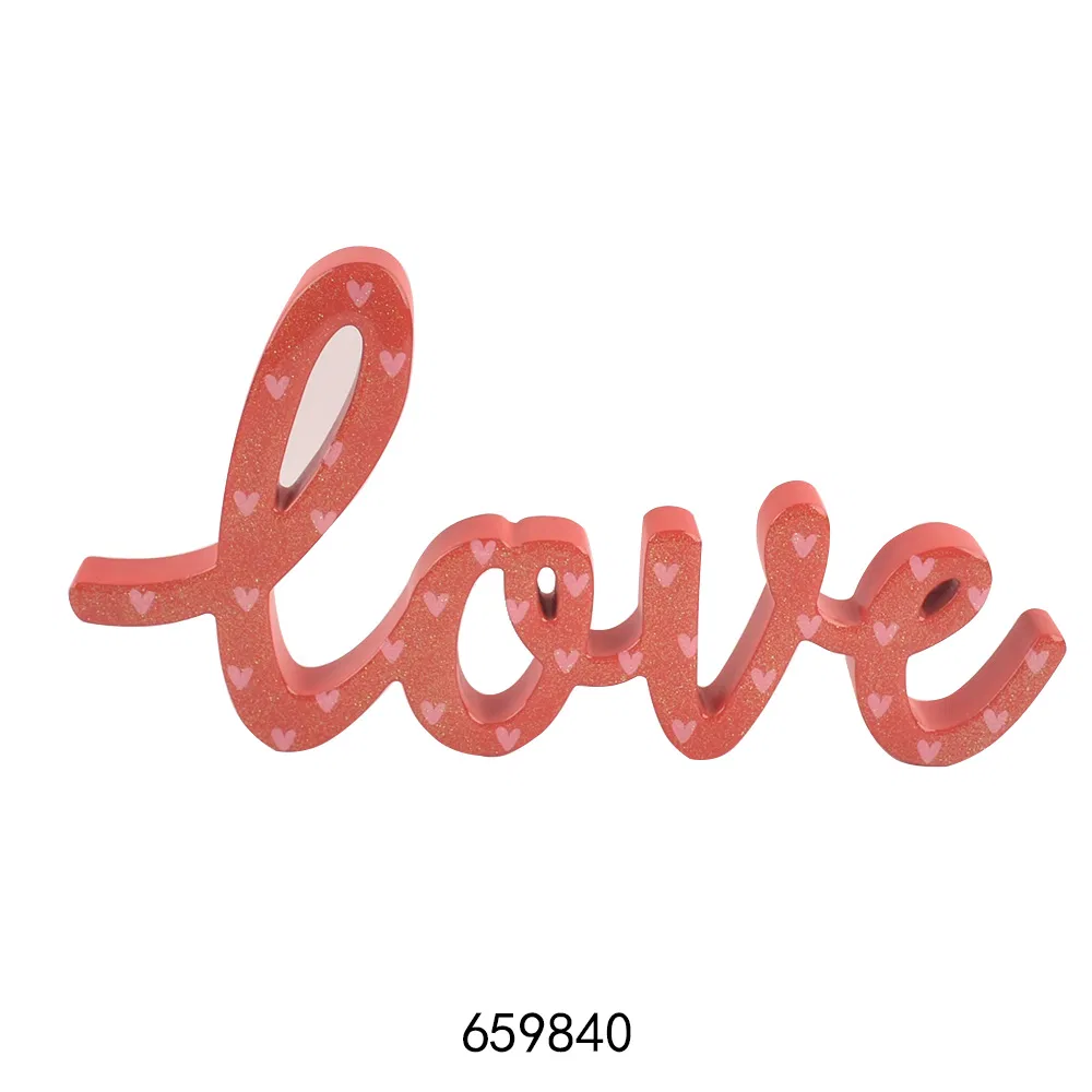 Wooden Home Decorative Tabletop Ornaments with Love Letters for Valentine's Day