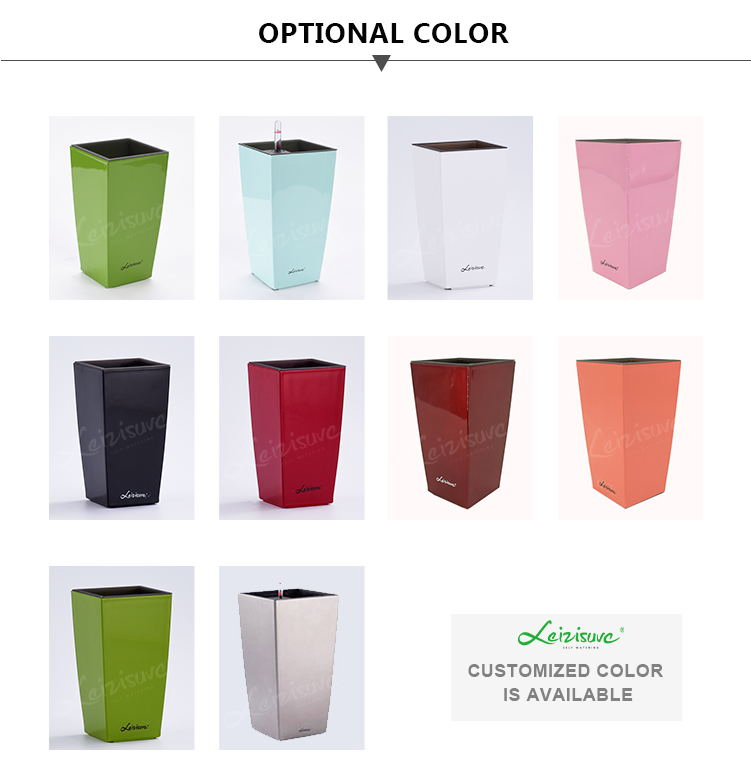 High Quality Modern Colorful Large Tall Cylinder Garden Decoration Plastic Glazed Plastic (GQ5-3)