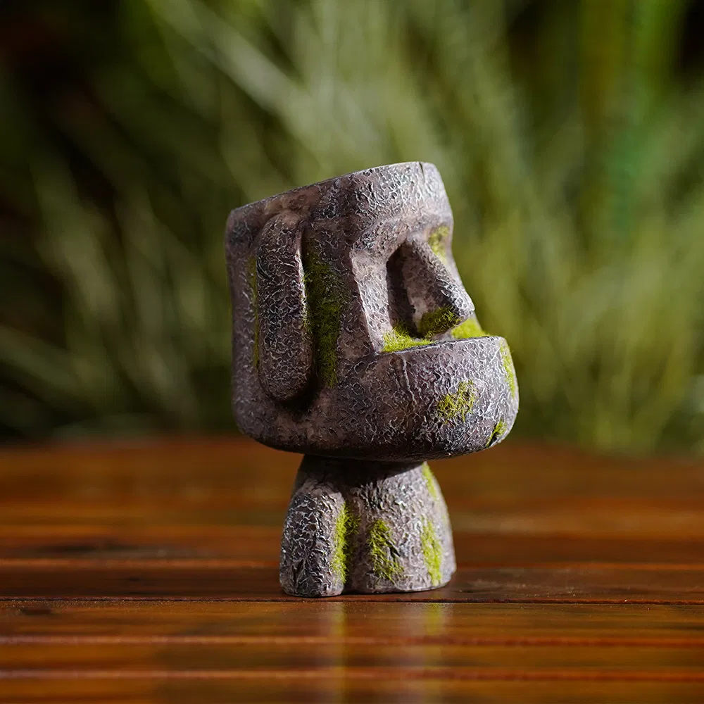 Eco-Friendly Resin Craft Gift Easter Island Statue Pen Pencil Holder Sandstone Desktop Organizer Container Toothbrush Holder Desk Decoration