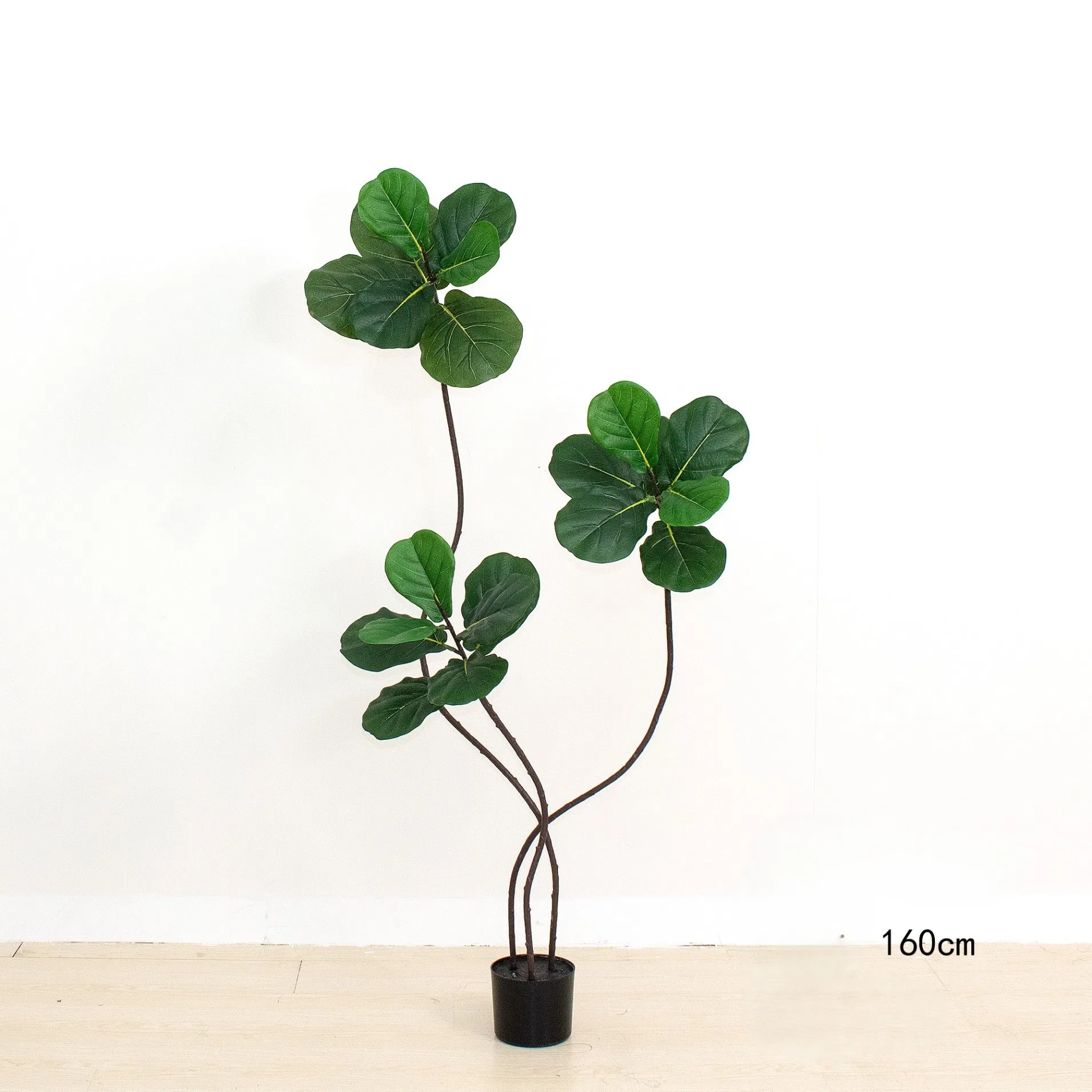 Artificial Nordic Style White Edge Fiddle Leaf Fig Plastic/EVA Material Floor Display Home Office Decoration