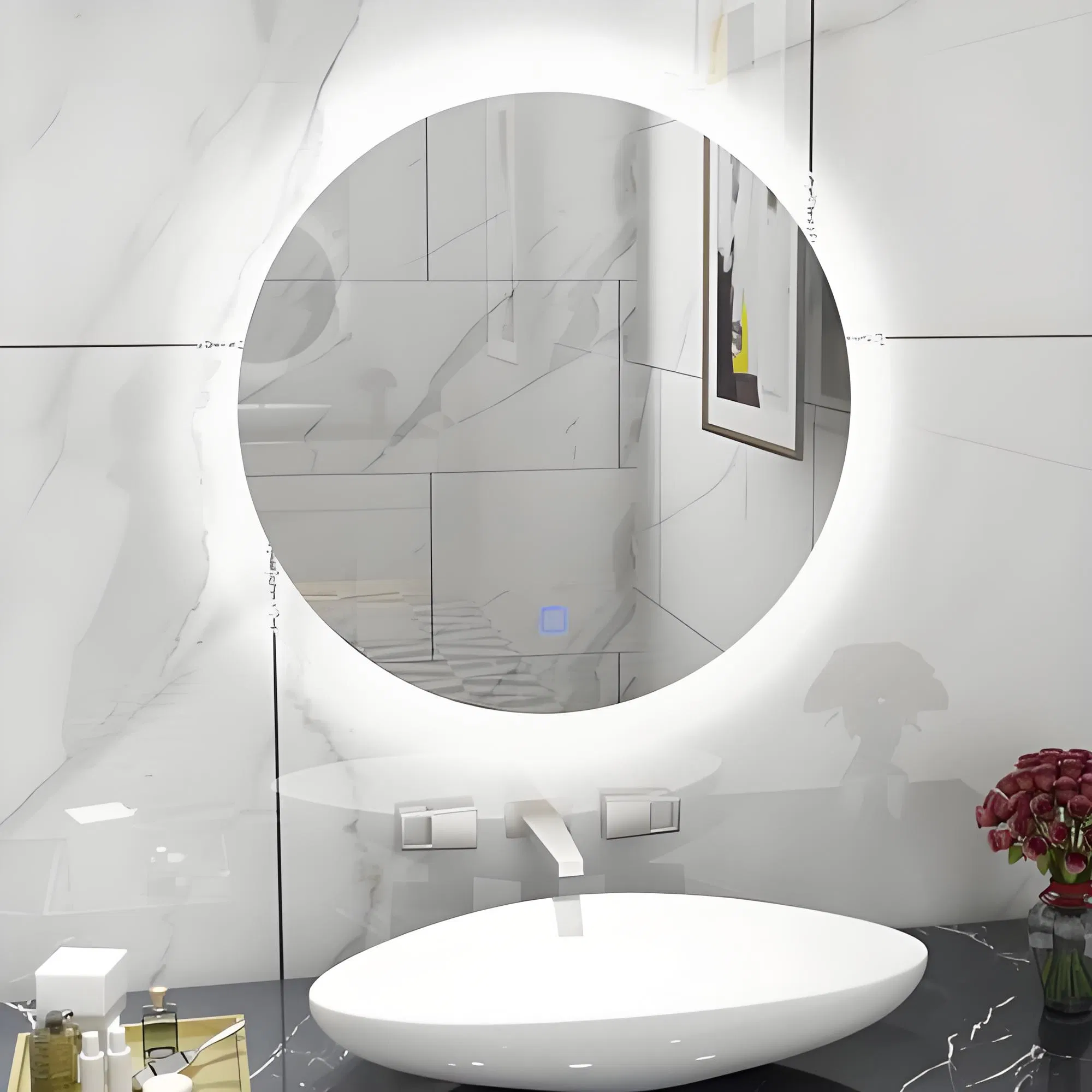 OEM/ODM LED Mirror Smart Decorative Makeup Salon Irregular Mirror with Frame