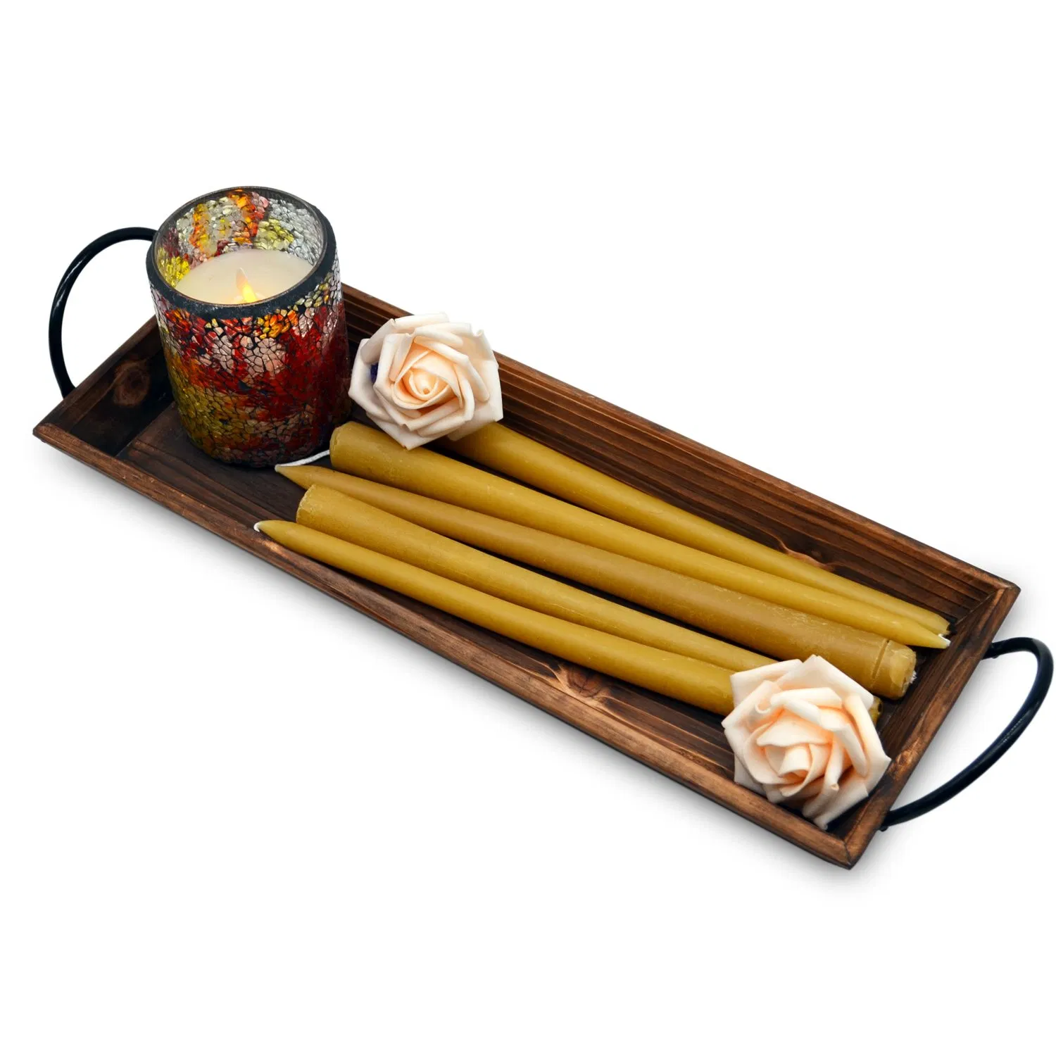 Large Wooden Candle Holders for Pillars