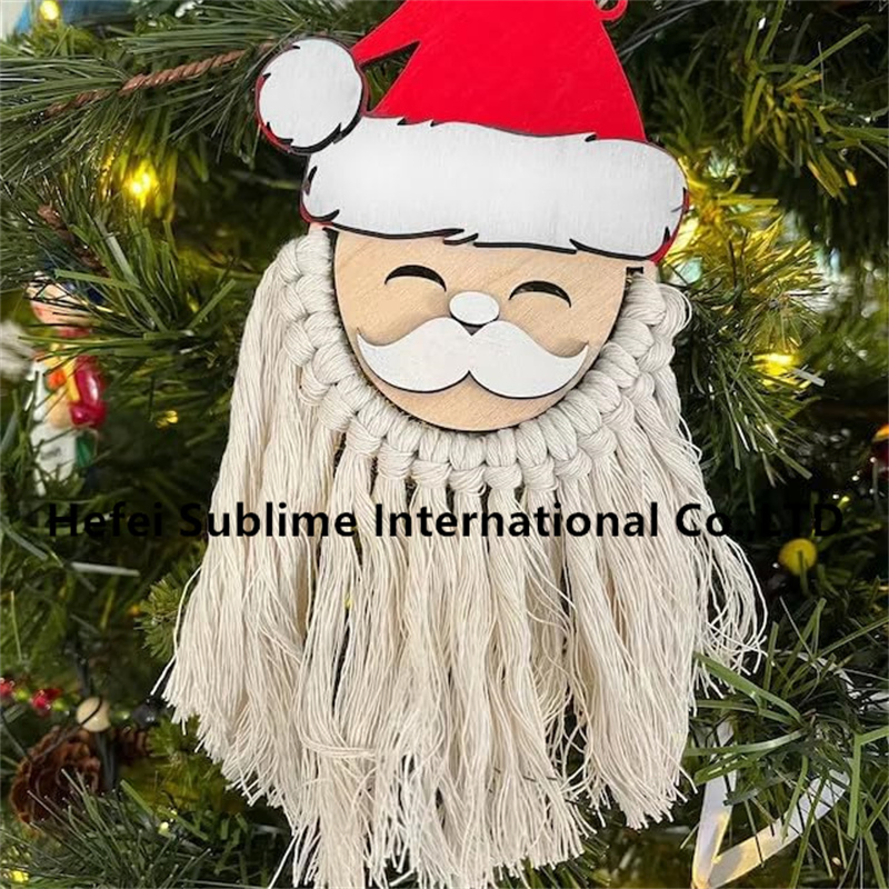 Santa Claus Tassel Pendant, Personalized Cute Santa's Beard Laser Cut Macrame Ornament