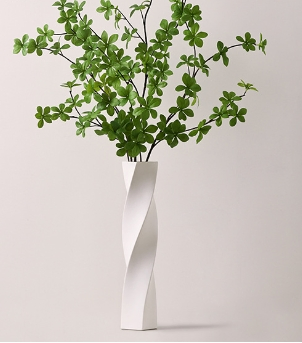 Tall Twisted Geometric Ceramic Vase on Floor for Home Decor Creative Unique Decorative Vase