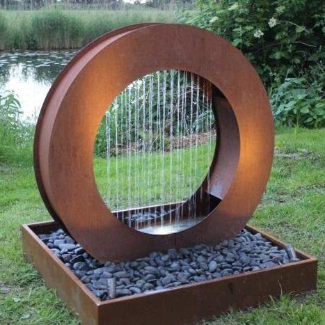Semi-Round Crossed Corten Steel Modern Fashion Luxury Decorative Sculpture Decor Home
