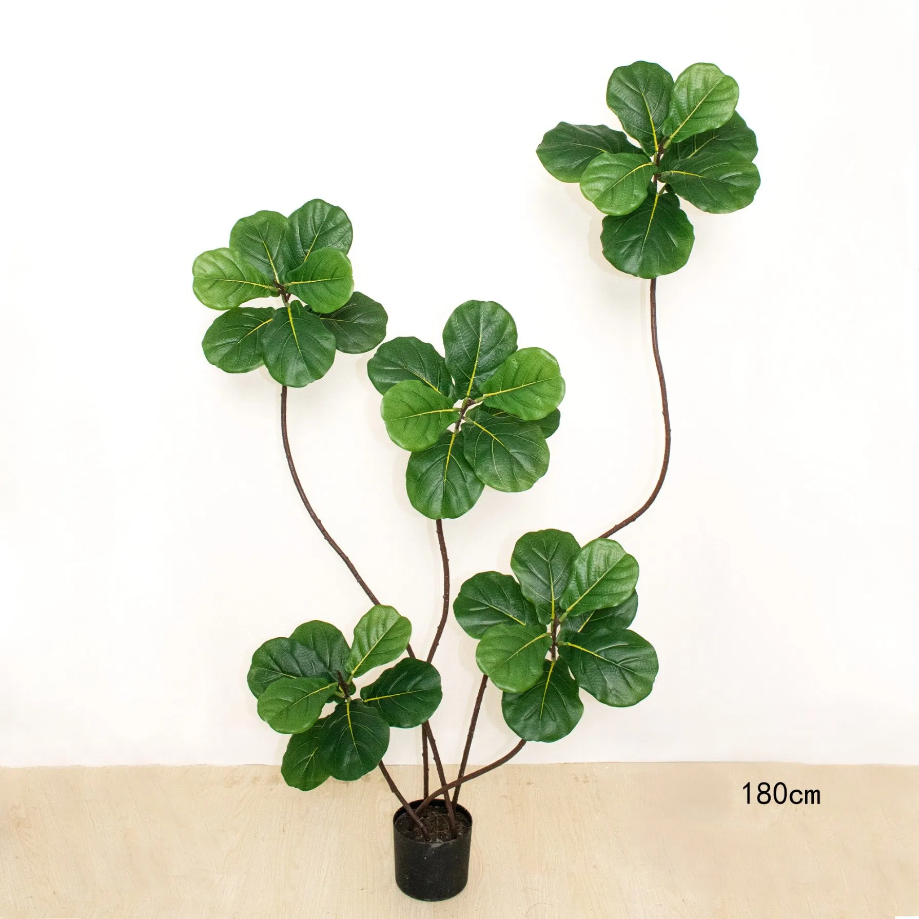 Artificial Nordic Style White Edge Fiddle Leaf Fig Plastic/EVA Material Floor Display Home Office Decoration