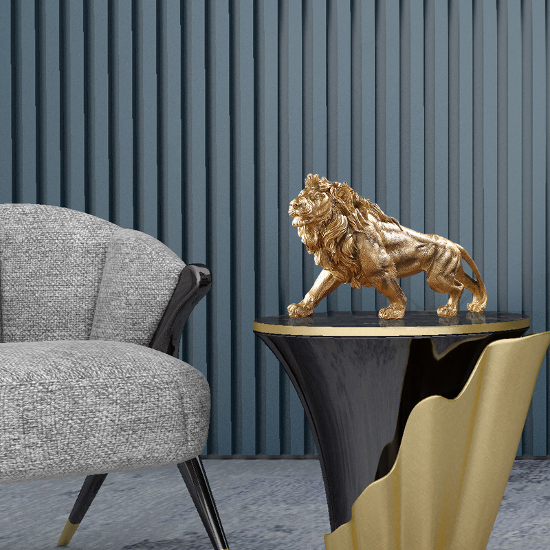 Wholesale Creative Auspicious Decorative Lion Resin Desktop Craft for Living Room