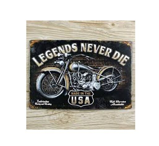 Rectangle Metal Signs Plaque Wall Art Home Decoration with "Motor Cycle"