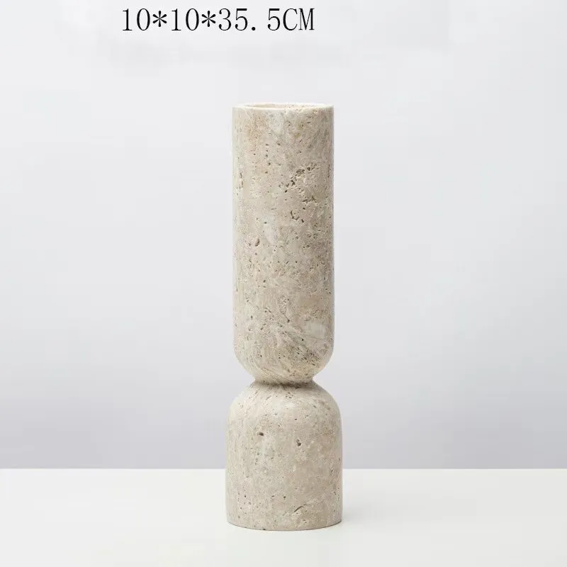 Beige Travertine Vase 1