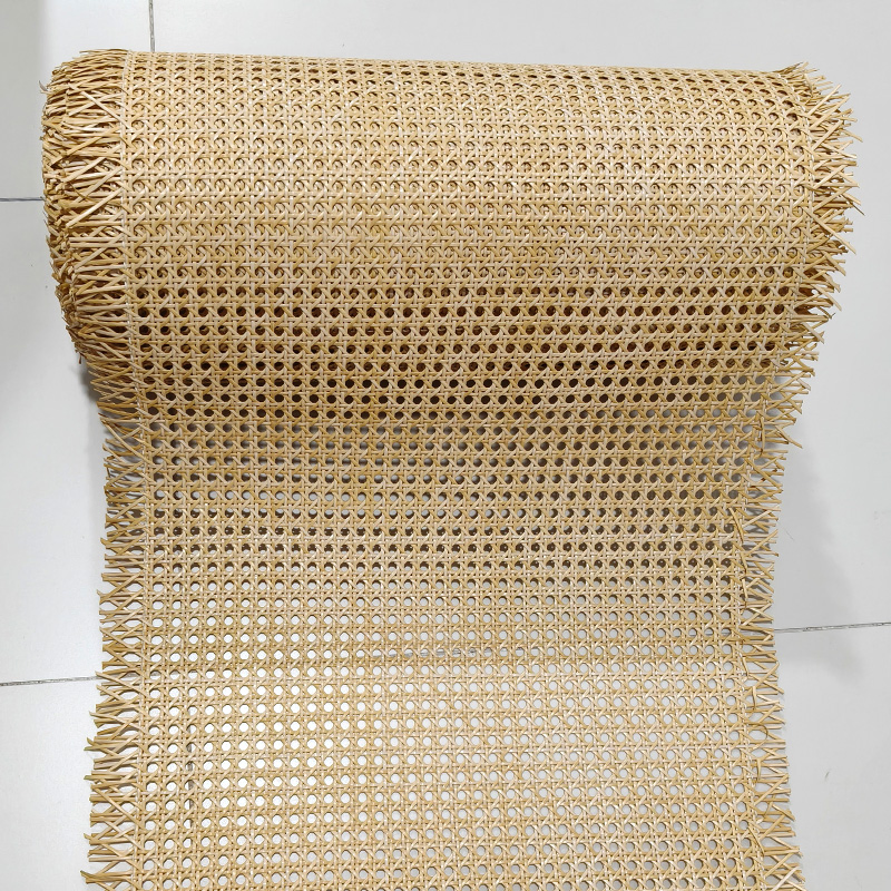 Natural Wood Color Hotel Lobby Screen Decoration Faux Plastic Rattan Webbing Roll