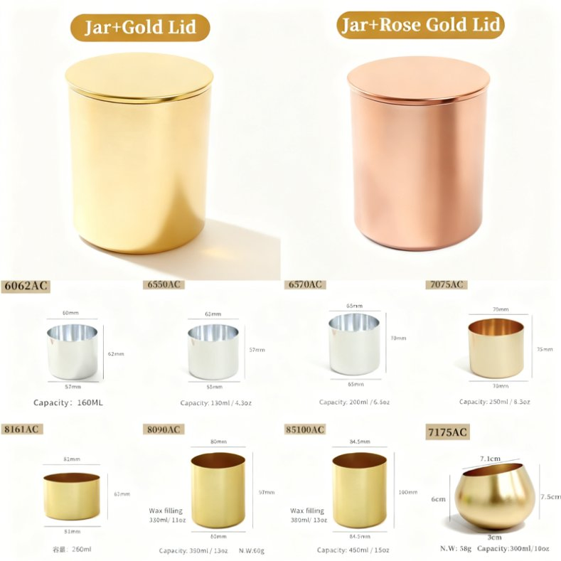 10oz Metal Aluminum Candle Holder Egg Shape Accepts Custom Color Candle Vessel Container Metal Candle Jar Bowl