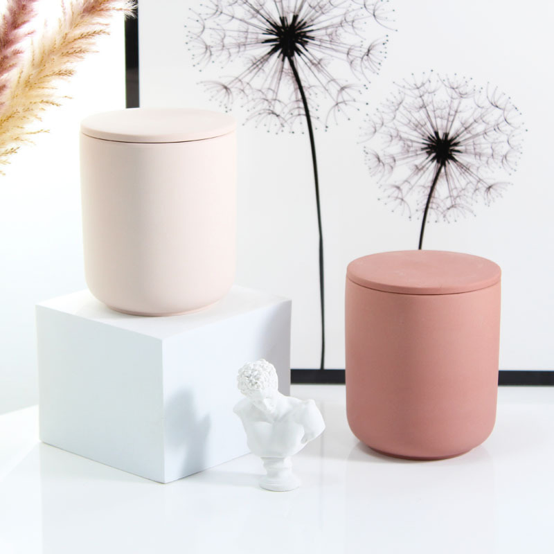 325ml Nordic Creative 10oz Matte Round Home Decoration Decoration Ceramic Aromatherapy Candle Cup Aromatherapy Vessels Candle Holder
