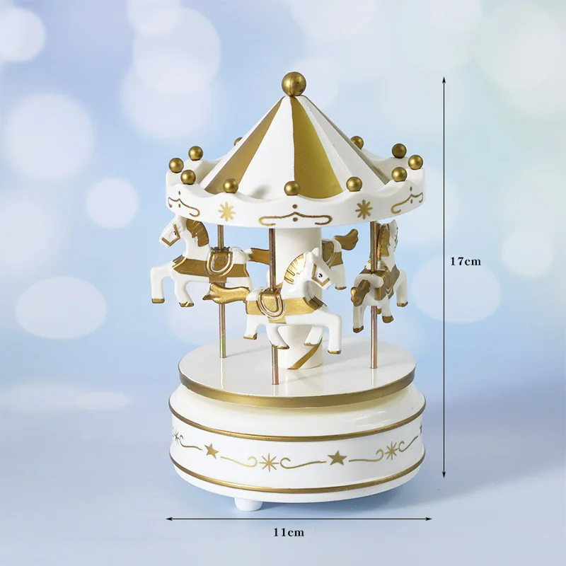 Promotional Luxury Music Box 4 Horses Rotate Toys Gifts Home Decoration Accessories