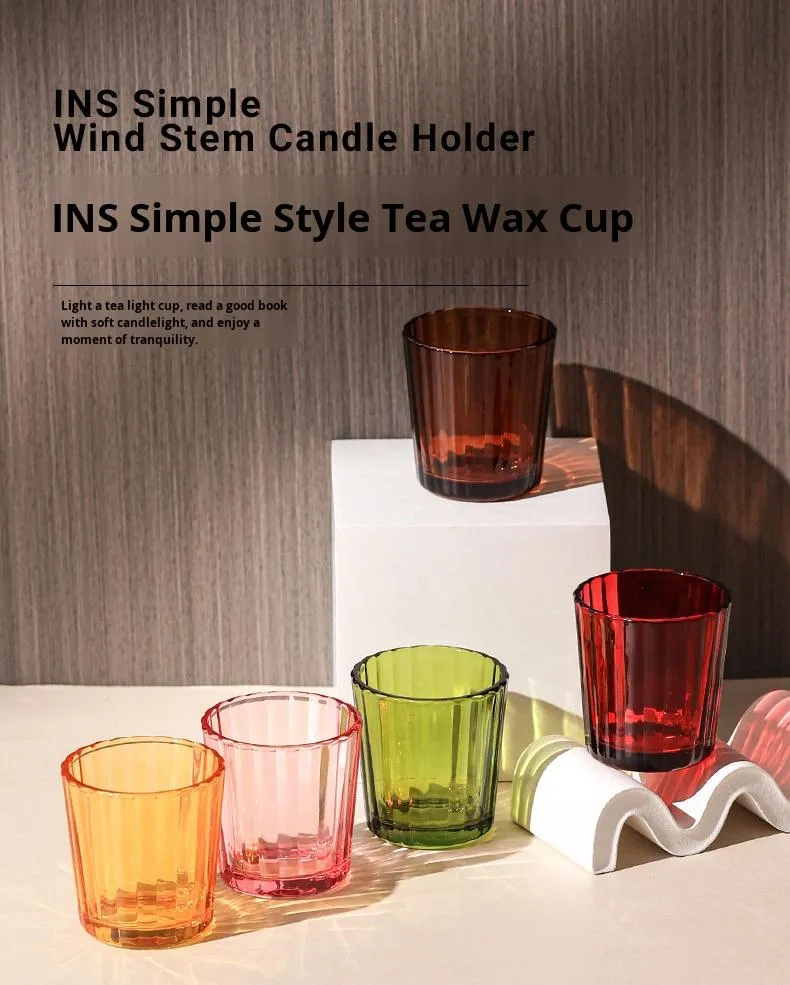 Elegant Lantern Jar Vertical Stripe Glass Candle Holder