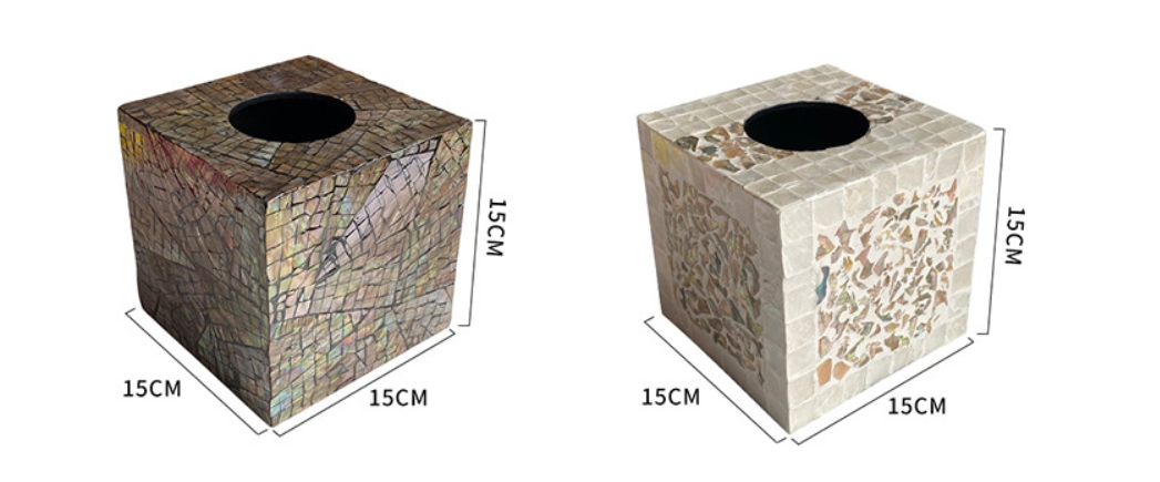 Elegant Shell Facial Tissue Holder Modern Ornament for Living Room Dining Table