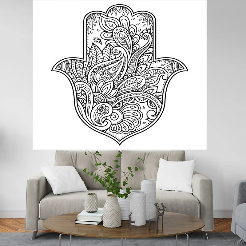 Metal Hamsa Hand Wall Art with Intricate Floral and Lotus Design for Spiritual Home Decoration and Protection Wholesale