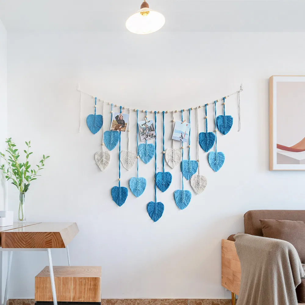 Creations Macrame Wall Hanging Leaf Tapestry Nursery Living Room Blue Decor Mi29357