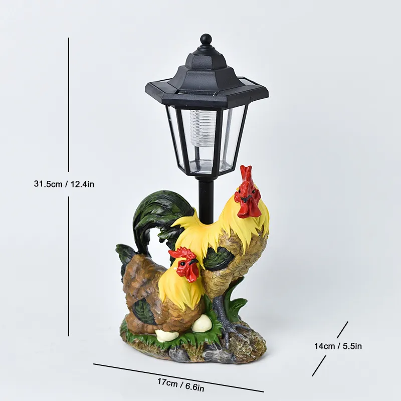 Resin Courtyard Solar Outdoor Lamp Statue Ornament