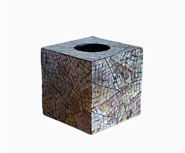 Elegant Shell Facial Tissue Holder Modern Ornament for Living Room Dining Table