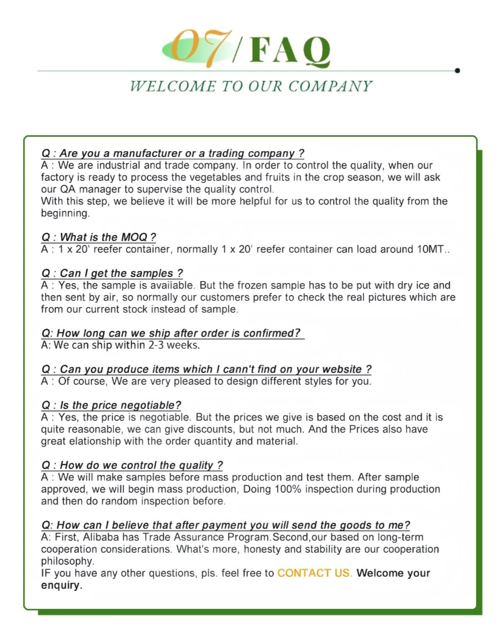 Frozen Fruit Production