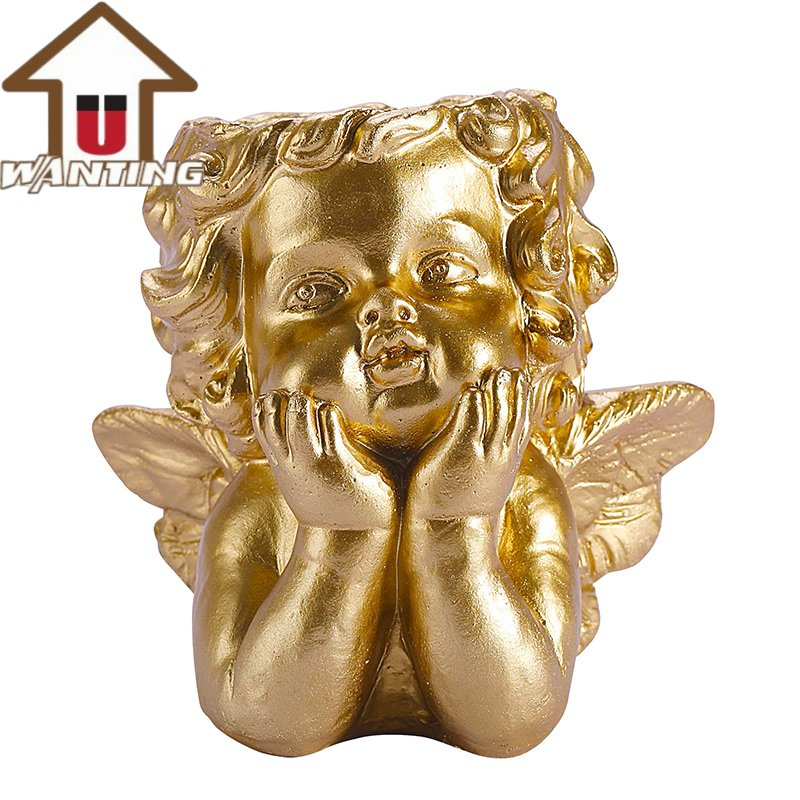 Custom Nordic Art Vase Angel Cheek Head Sculpture Study Decorative Resin Crafts