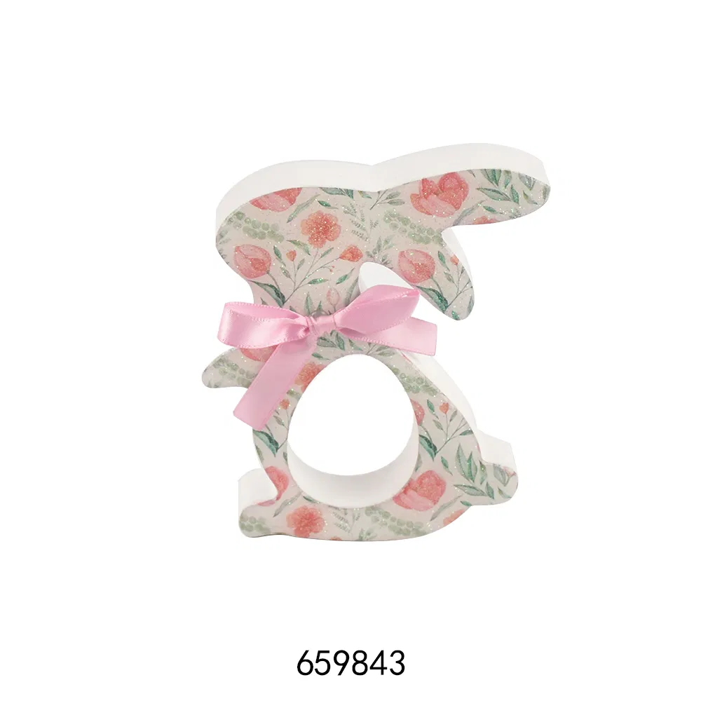 Wooden Easter Happy Rabbit Home Decorative and Party Tabletop Ornaments