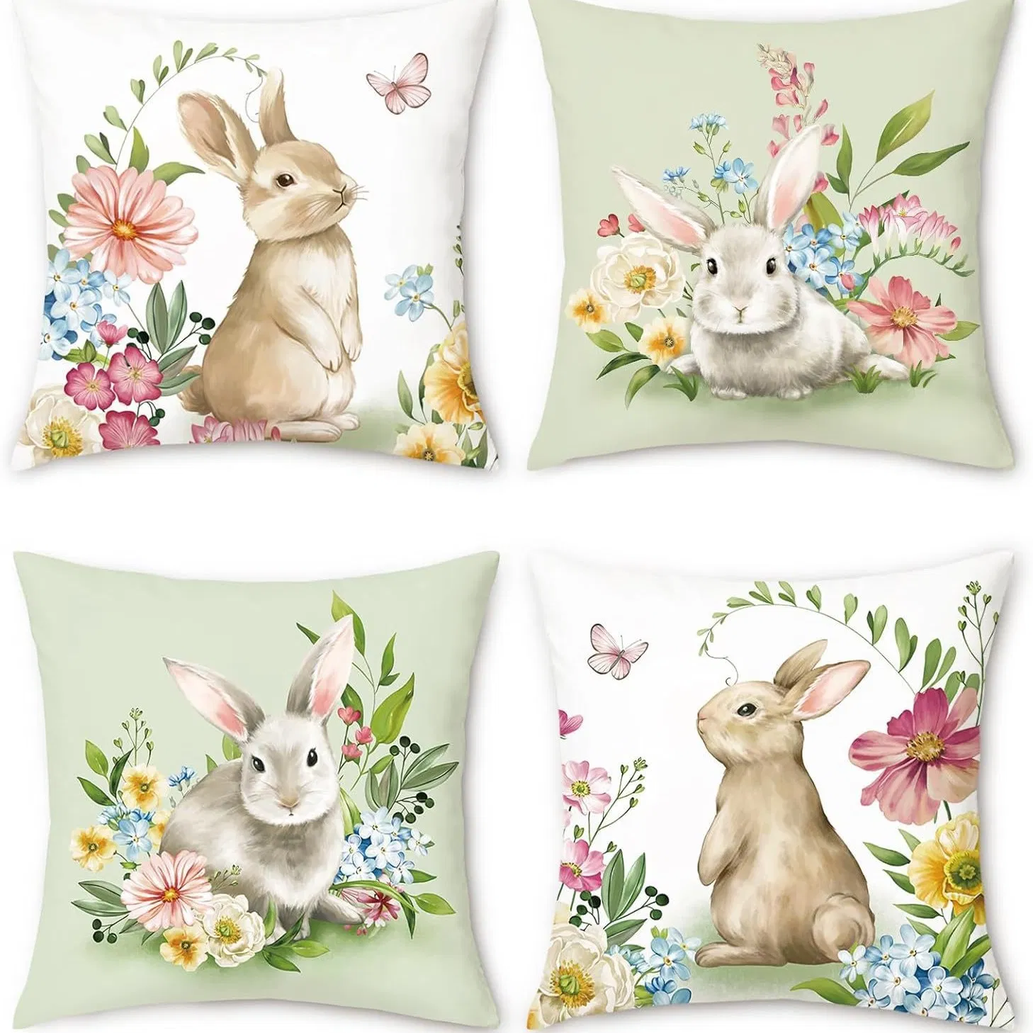 Charming Easter Print Pillowcase 40X40cm for Seasonal Decor