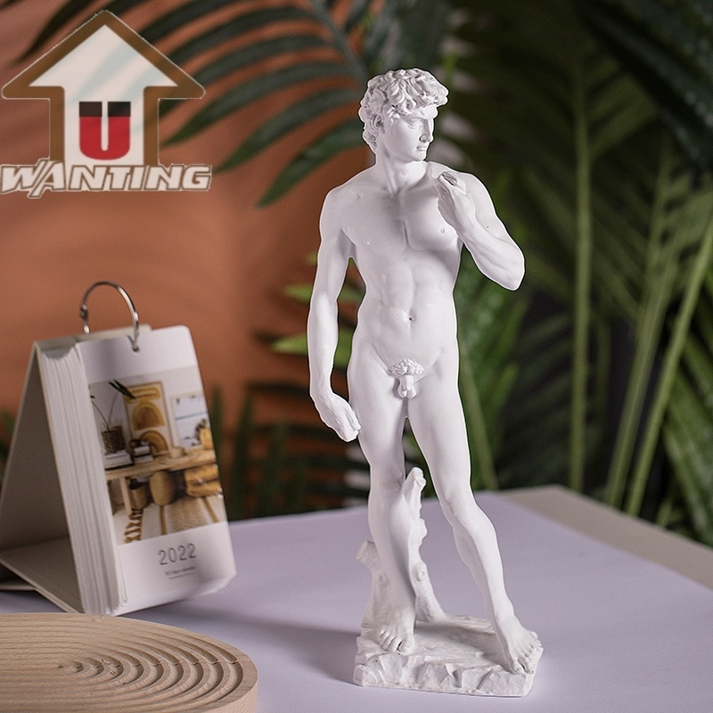Minimalist Nordic Modern Home Decoration Resin Pure White David Sculpture Small Ornaments