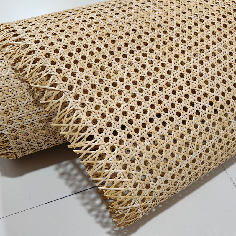 Natural Wood Color Hotel Lobby Screen Decoration Faux Plastic Rattan Webbing Roll
