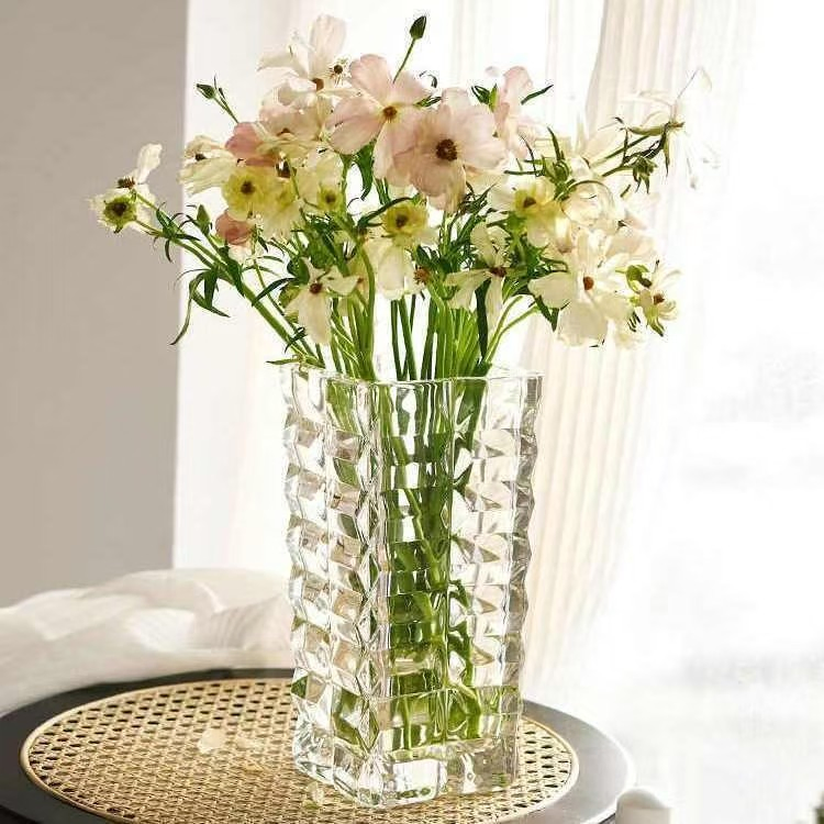 Decorative Fashion Glass Flower Vase Golden Crystal Glass