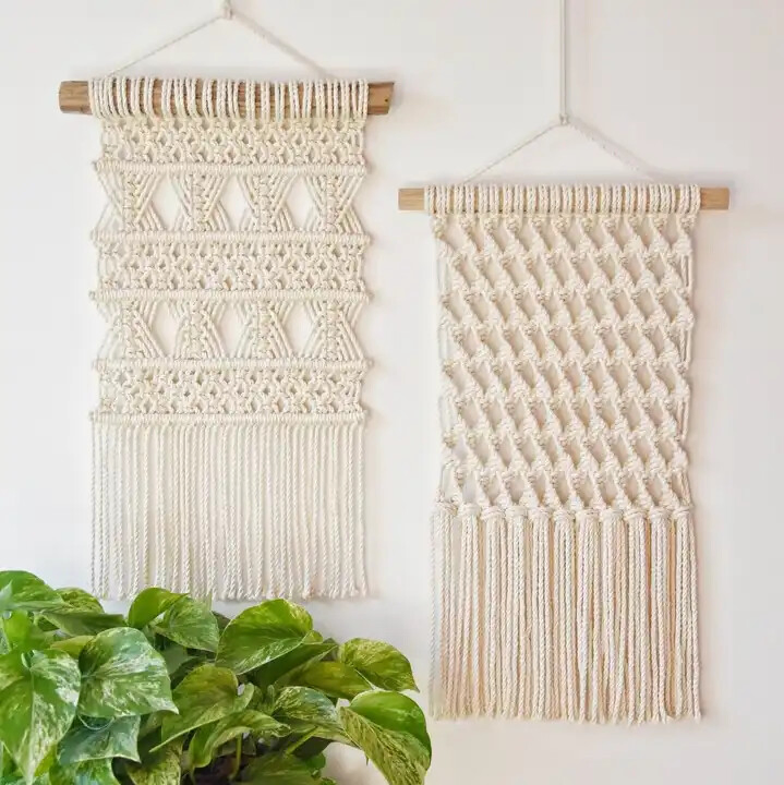 Boho Hand-Woven Macrame Wall Hanging Creative Wall Tapestry Home Cord Decoration Accessories Wall Decor