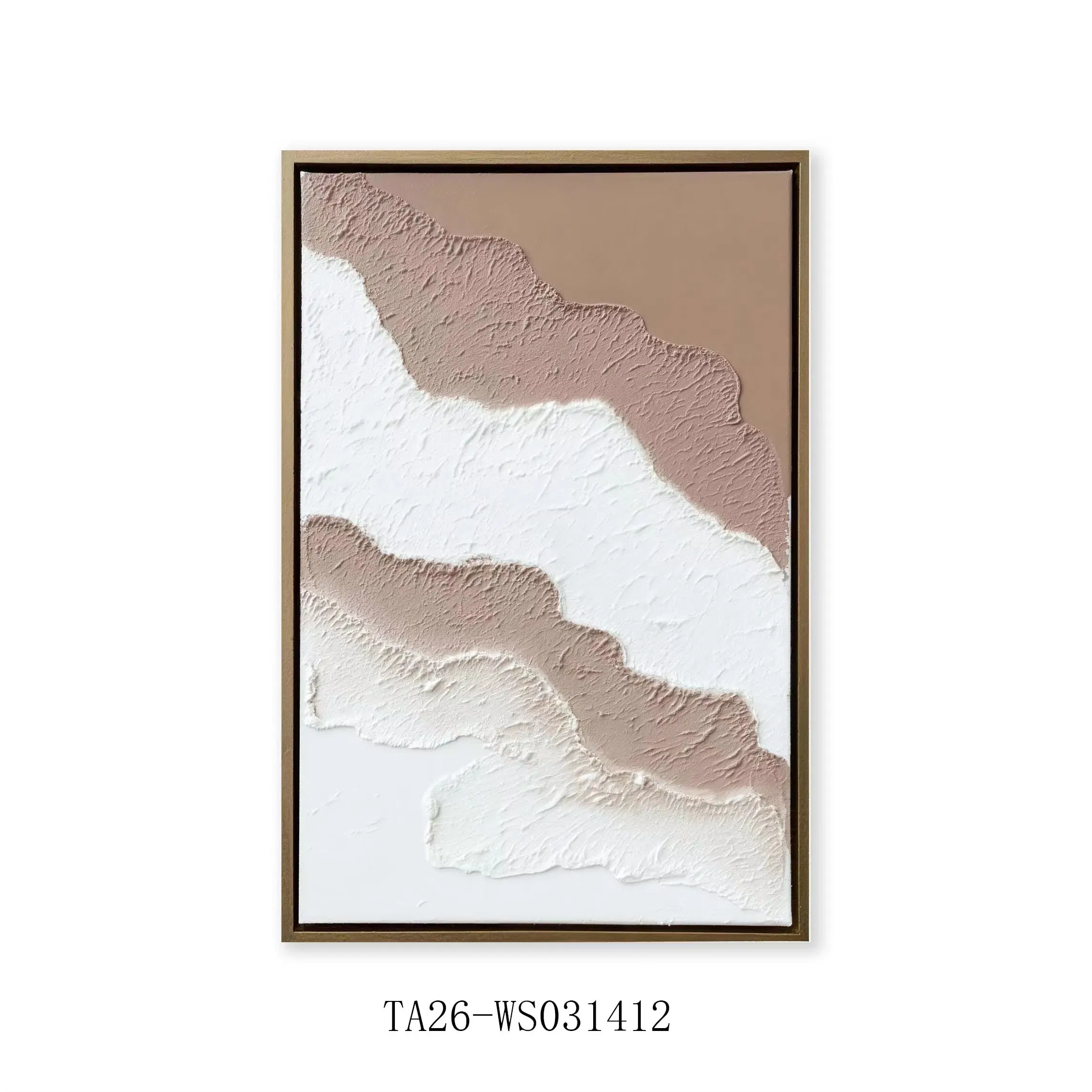 Hand Painted 3D Texture Abstract Wave Canvas Wall Art Minimalist Neutral Tone Home Decor for Living Room