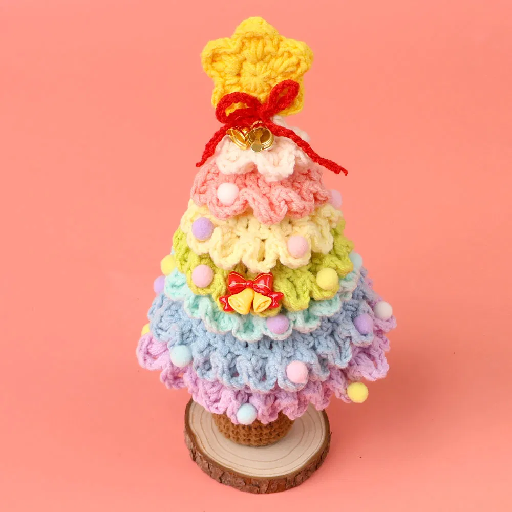 Finished Christmas Tree Christmas Crochet Decorations for Scene Setup - Hanging Ornaments, Display Pieces, Bells - New Style Desktop Mini Decorations