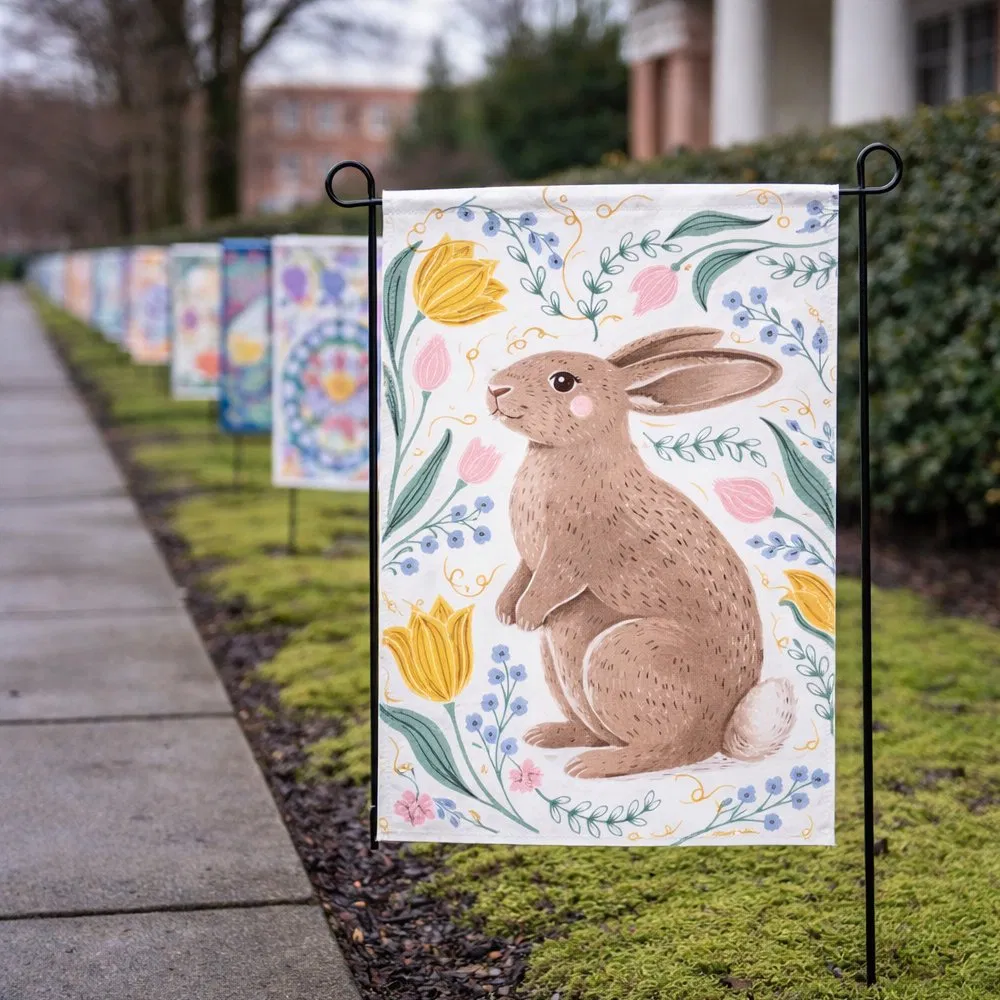 Durable Polyester Satin Fabric Seasonal Yard All Festival Garden Flags