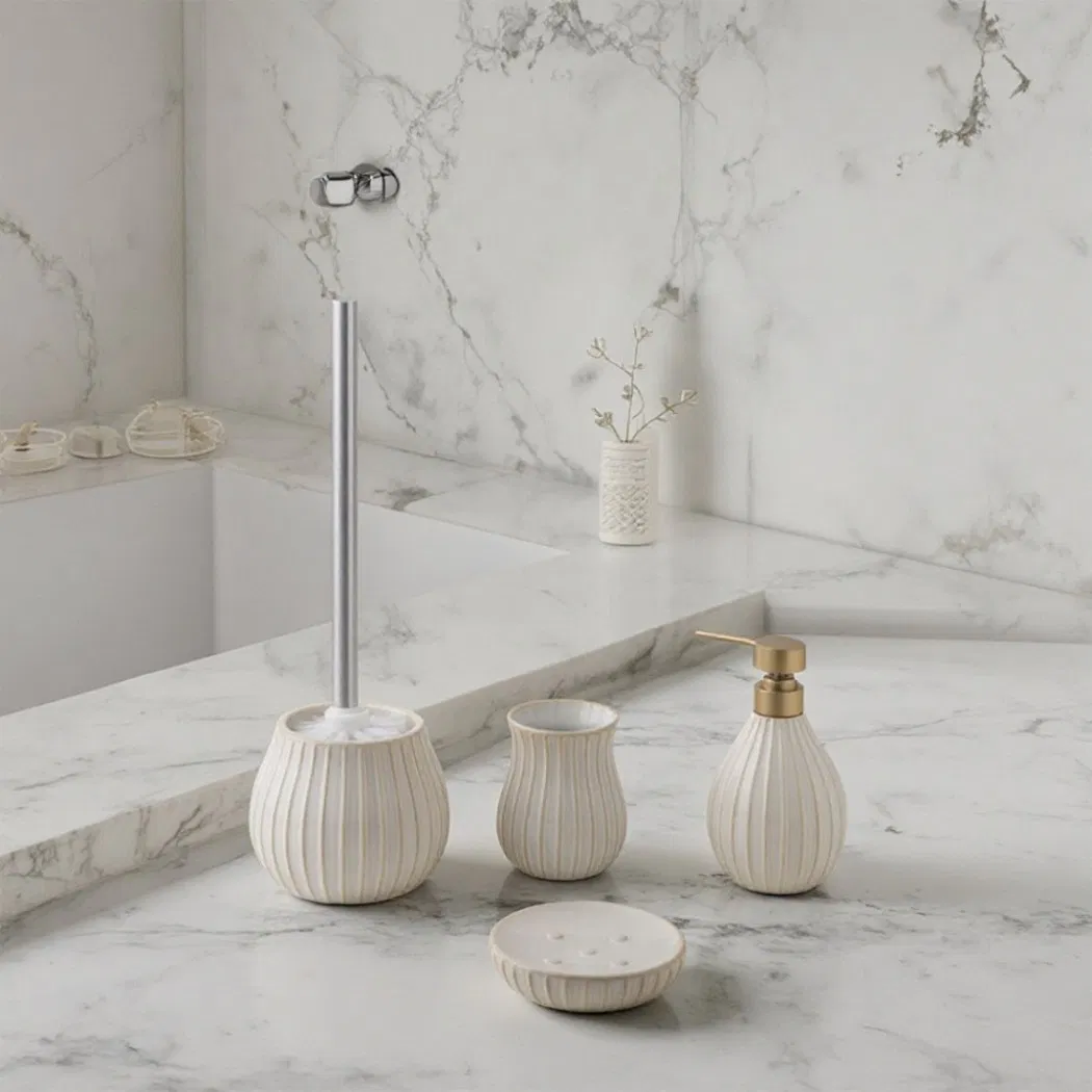 Luxury High Green Ceramic Four-Piece Set Bathroom Accessory for Toilet Stylish Home Decor