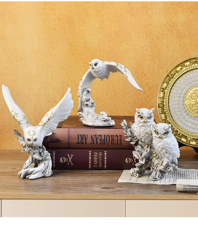 Cross-Border Bestseller Decorative Items Resin Owl Crafts