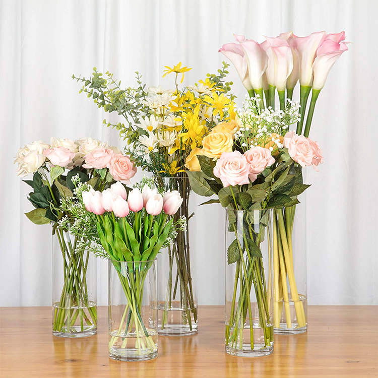 Custom Wholesale Decorative Round Flower Glass Vase for Flowers