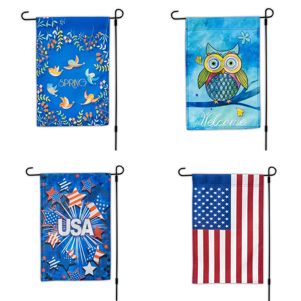 Durable Polyester Satin Fabric Seasonal Yard All Festival Garden Flags