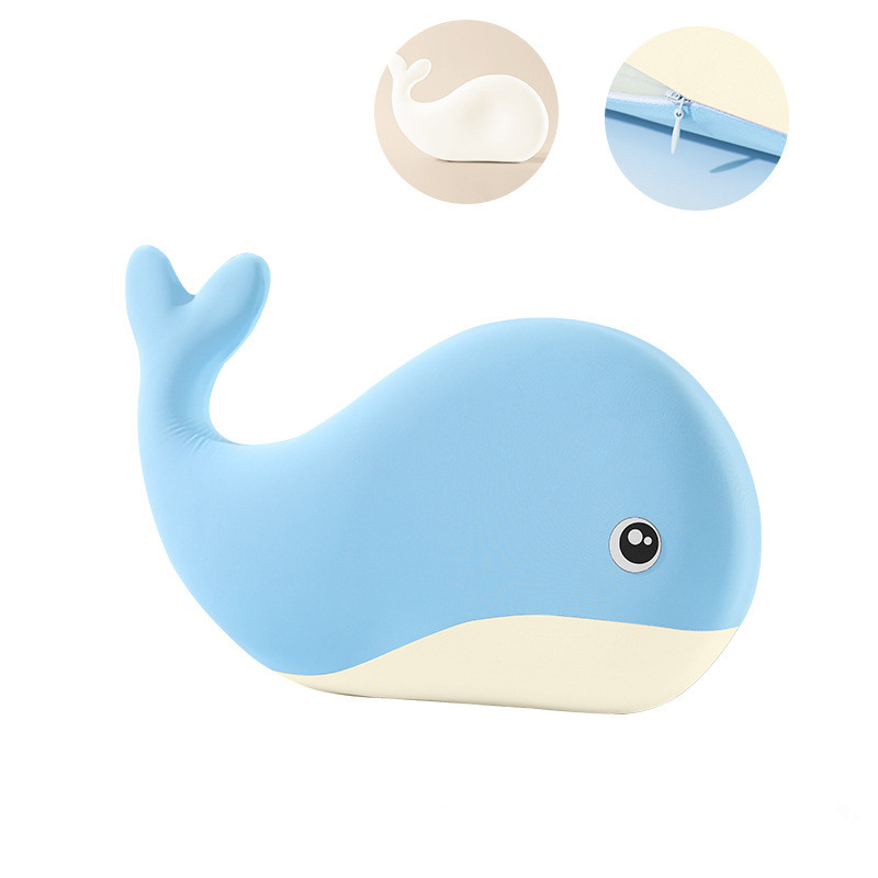 Decorative Polyester Cute Cartoon Whale Design Pillow for Children's Gift Toy Pillow